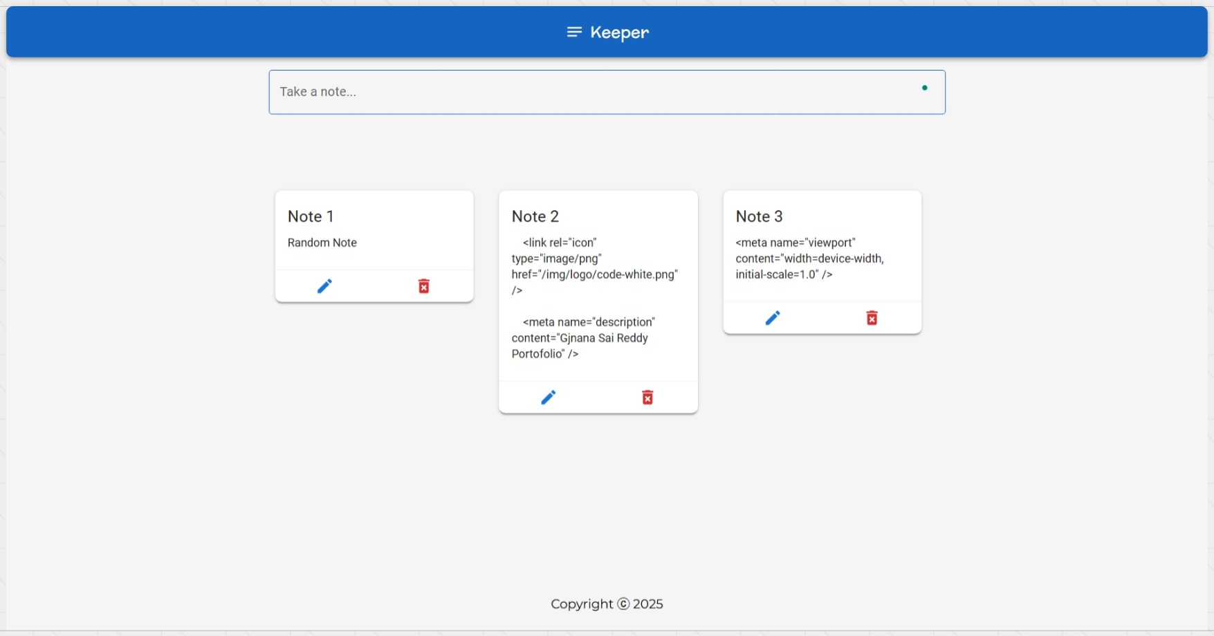 Keeper Notes App